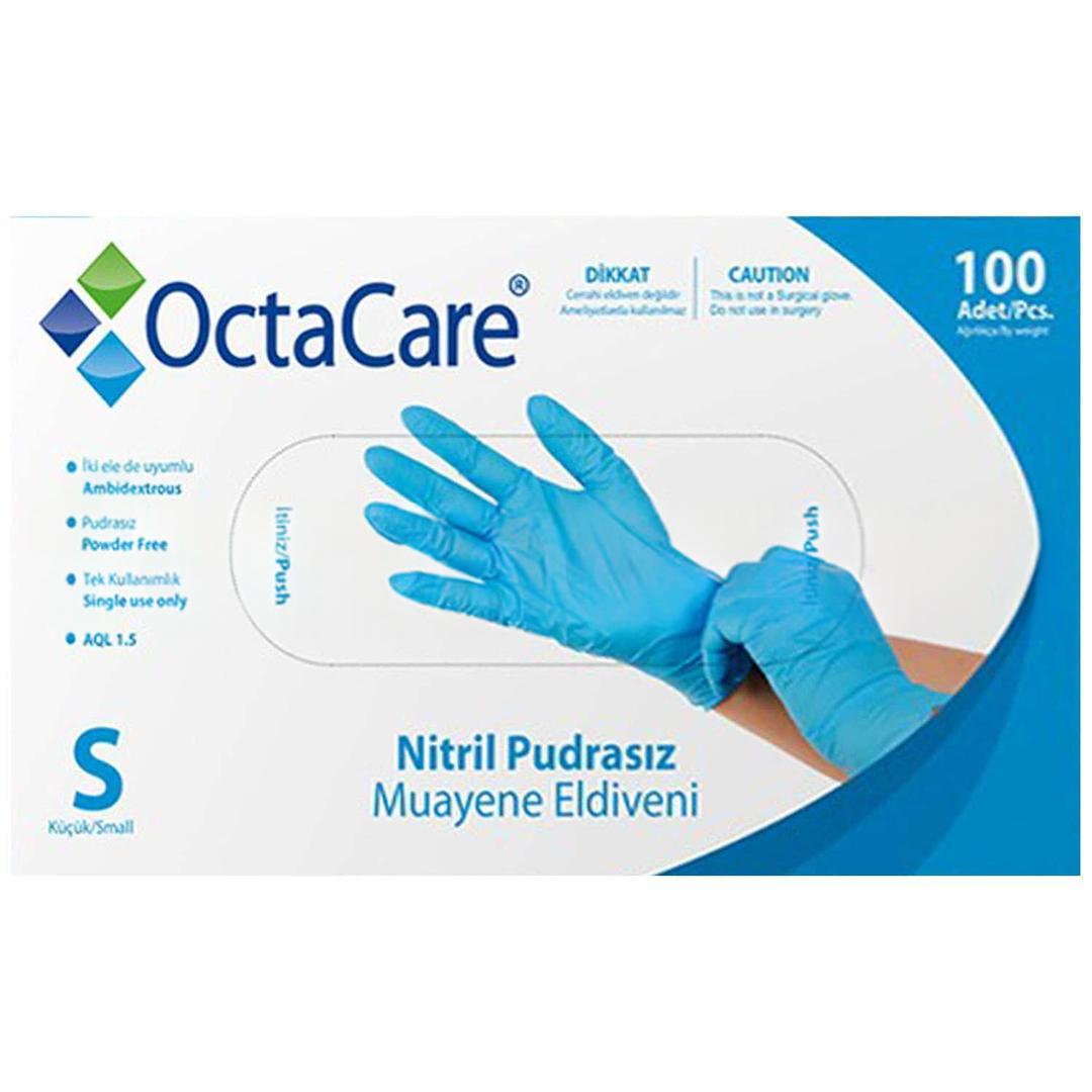 Octacare Mavi Nitril Eldiven Small 100'lü
