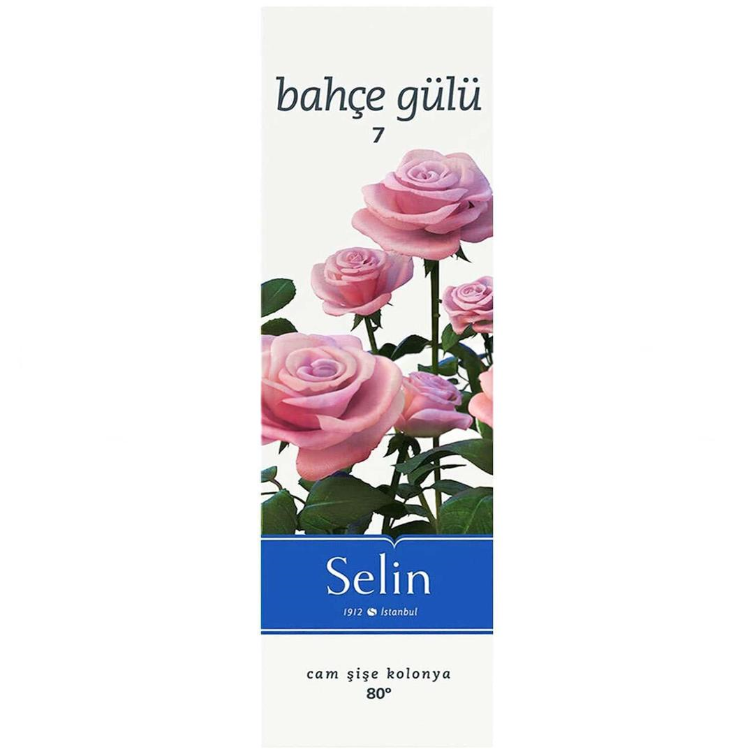 Selin Cam Şişe Parfümlü Kolonya Bahçe Gülü 180 ml