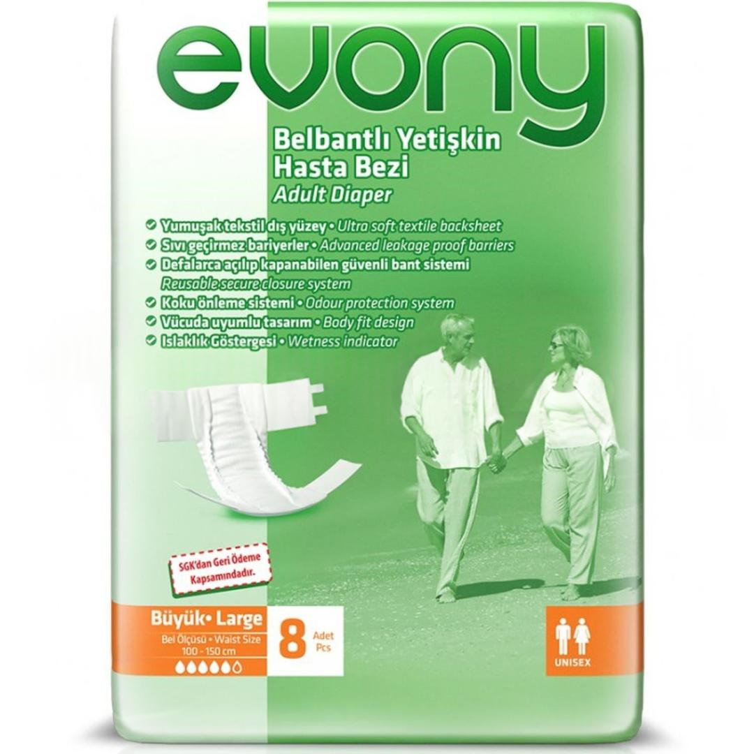 Evony Belbantlı Hasta Bezi Large 8'li
