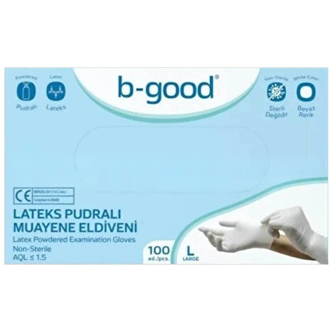 B-Good Pudralı Muayene Eldiveni Lateks Small 100'lü