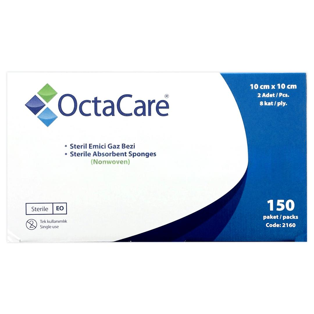 Octacare Steril Emici Gazlı Bez 10 cm × 10 cm 2 Adet 8 Kat - 150 Paket