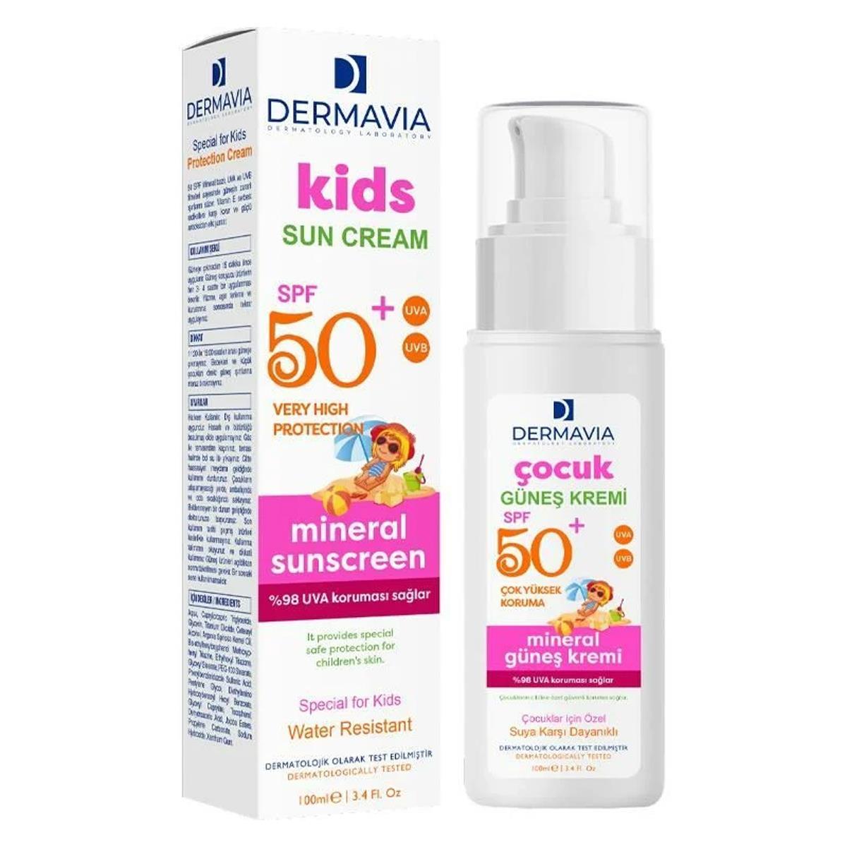 DERMAVIA KIDS SUN CREAM SPF50+ ÇOCUK GÜNEŞ KREMİ 100ML