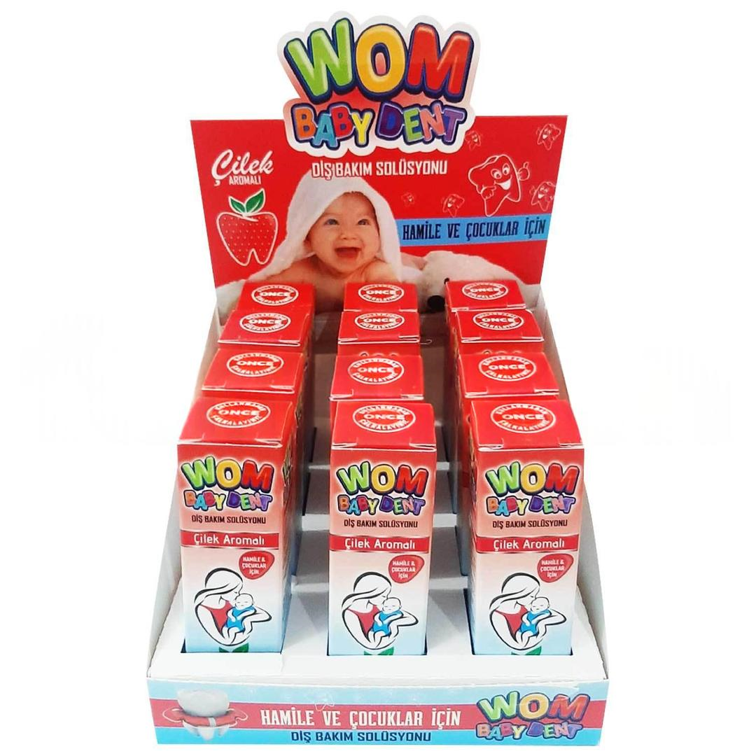 Wom Baby Dent Çilek Aromalı Diş Bakım Solüsyonu 20 ml - 20'li Stant