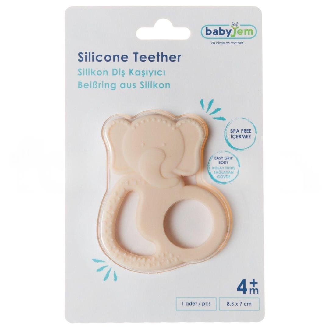 Babyjem Silikon Fil Diş Kaşıyıcı Ekru - Bpa Free