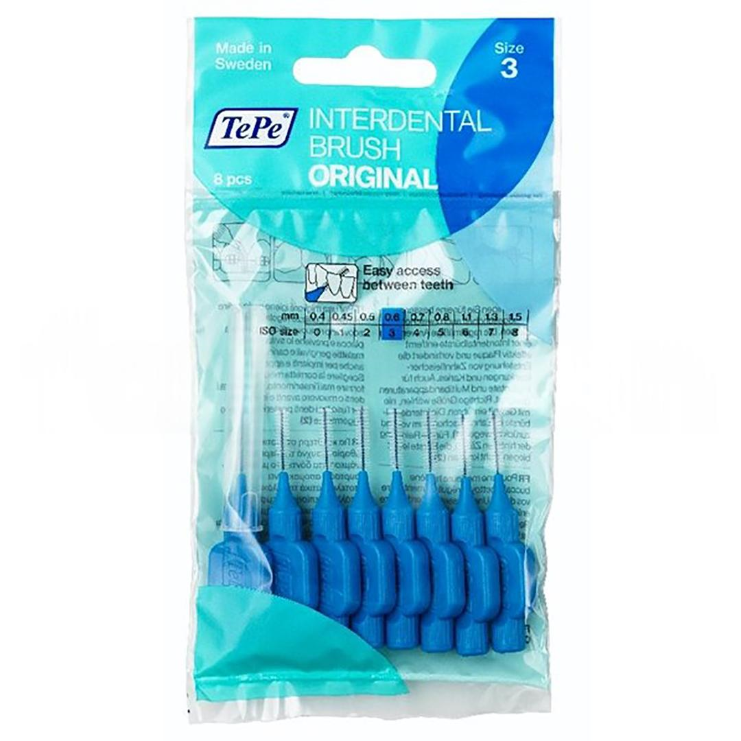 Tepe Diş Arayüz Fırçası Mavi 0,6 mm 8'li
