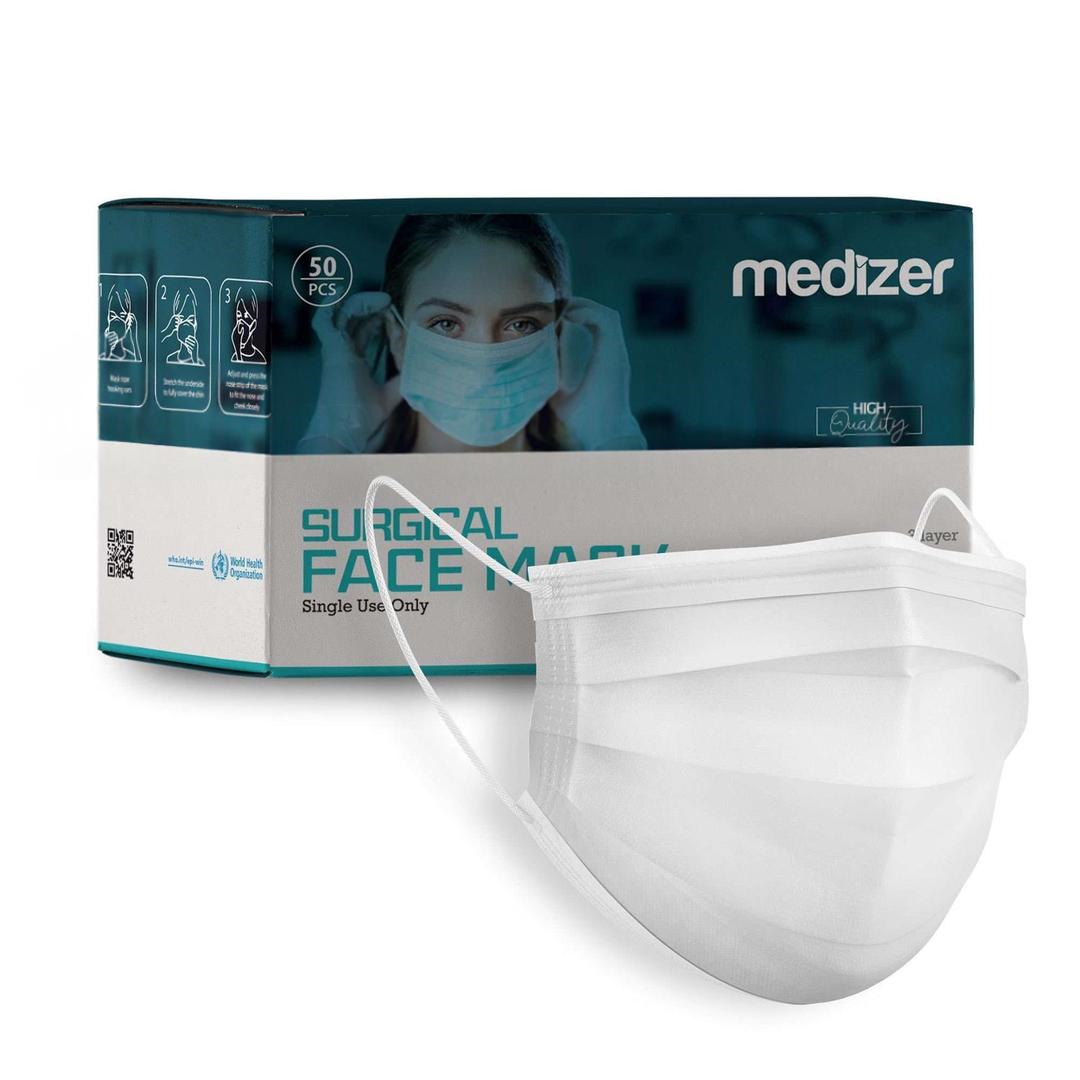 Medizer 3 Katlı Meltblown Beyaz Cerrahi Maske Telli 50'li