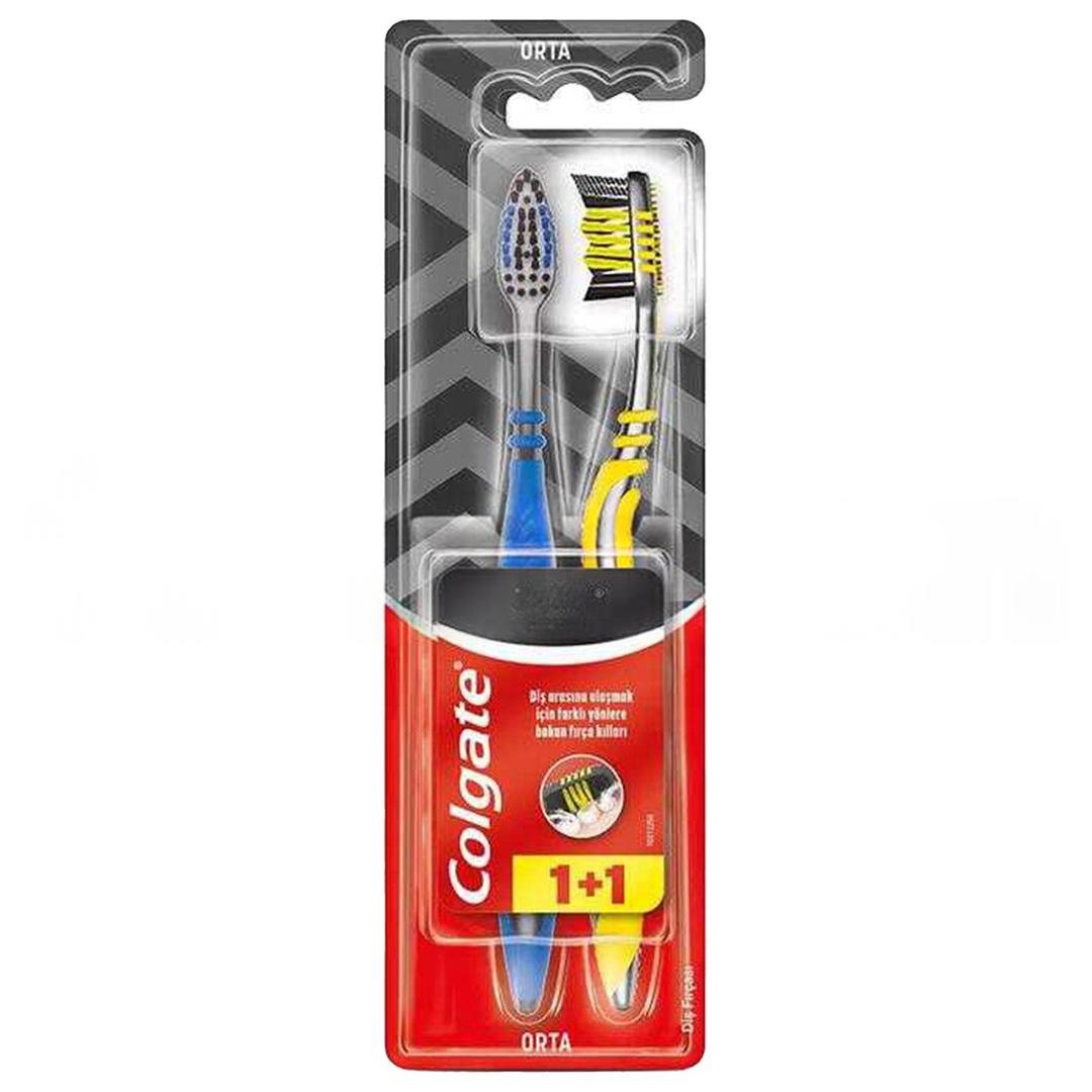 Colgate Zig Zag Charcoal Orta Sert Diş Fırçası 1+1