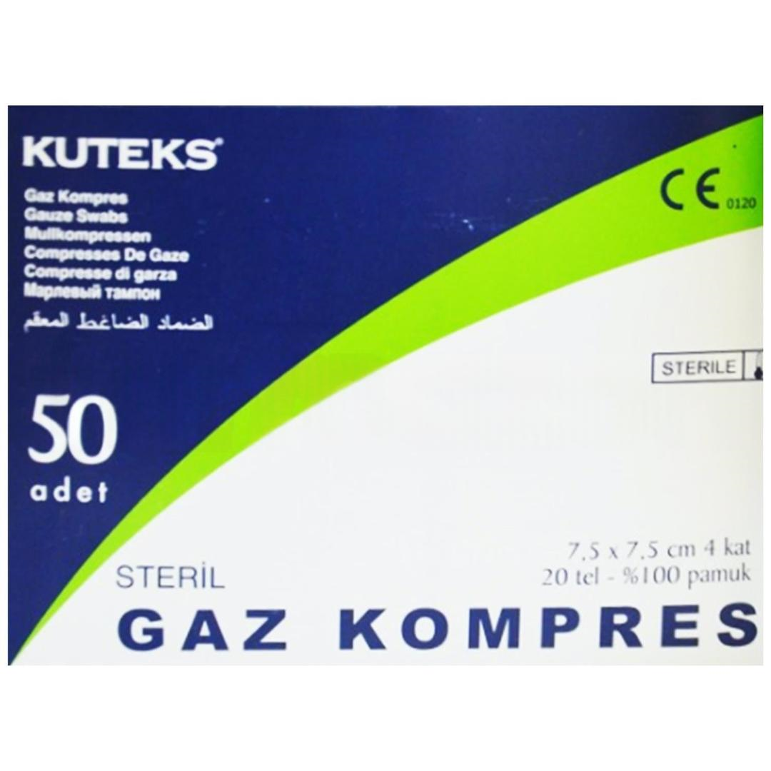 Kuteks Steril Gaz Kompres 7,5 x 7,5cm 50'li