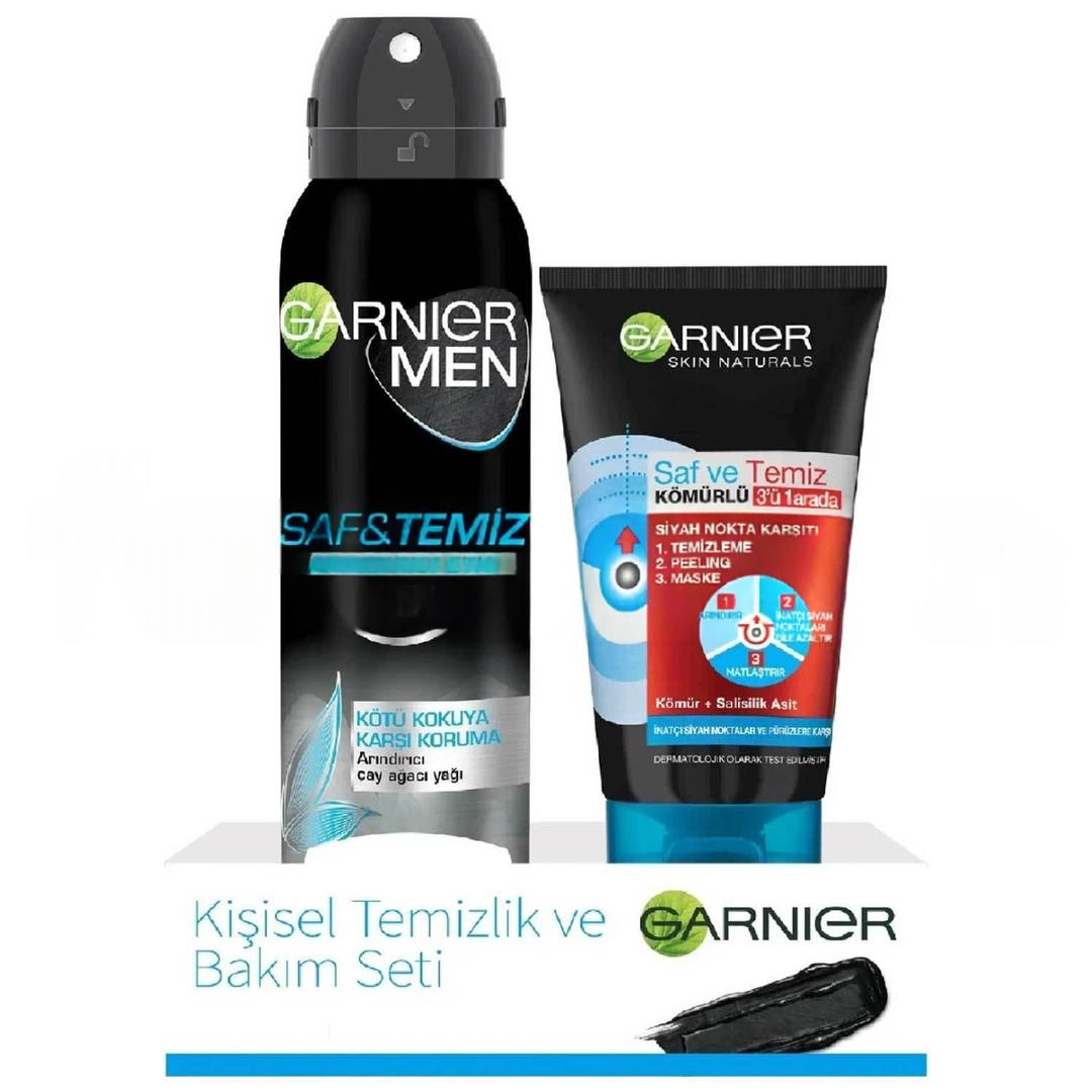 Garnier Men Ekstra Ferahlık Sprey Deodorant 150 ml + Maske 50 ml