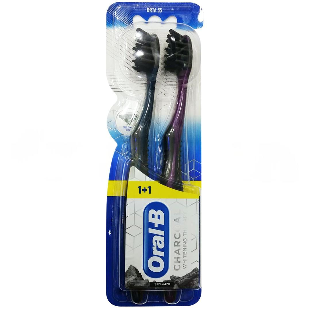 Oral-B Diş Fırçası Charcoal Black 35 Orta 1+1