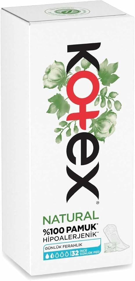 KOTEX NATURAL İNCE GÜNLÜK PED 32 li