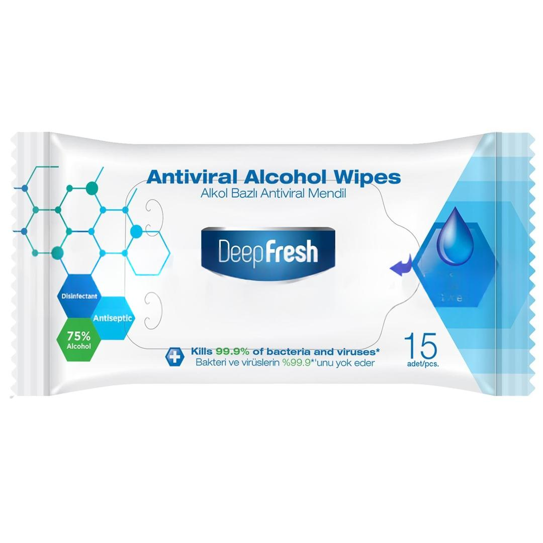 DeepFresh Alkollü Antiviral Islak Cep Mendili 15 Yaprak