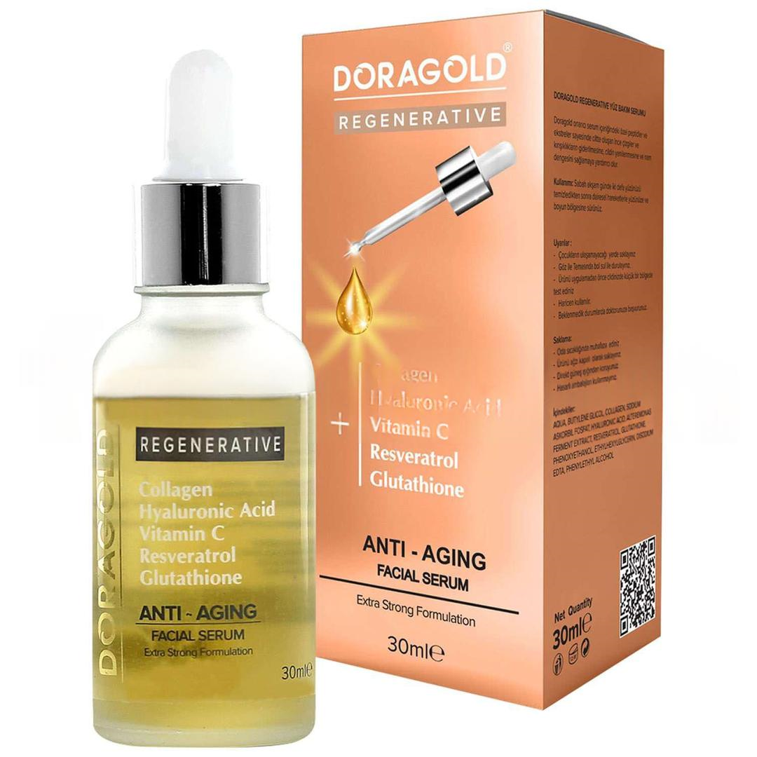 Doragold Regenerative C Vitamini Kolajen Hyaluronic Acid Resveratrol Yaşlanma Karşıtı Serum 30 ml