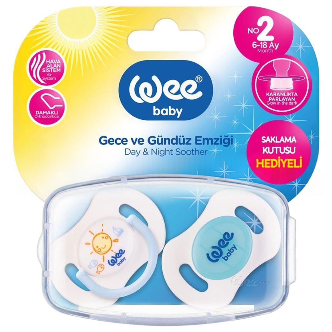 Wee Baby 153 Yalancı Emzik Gece & Gündüz 2'li No: 2 - Mavi