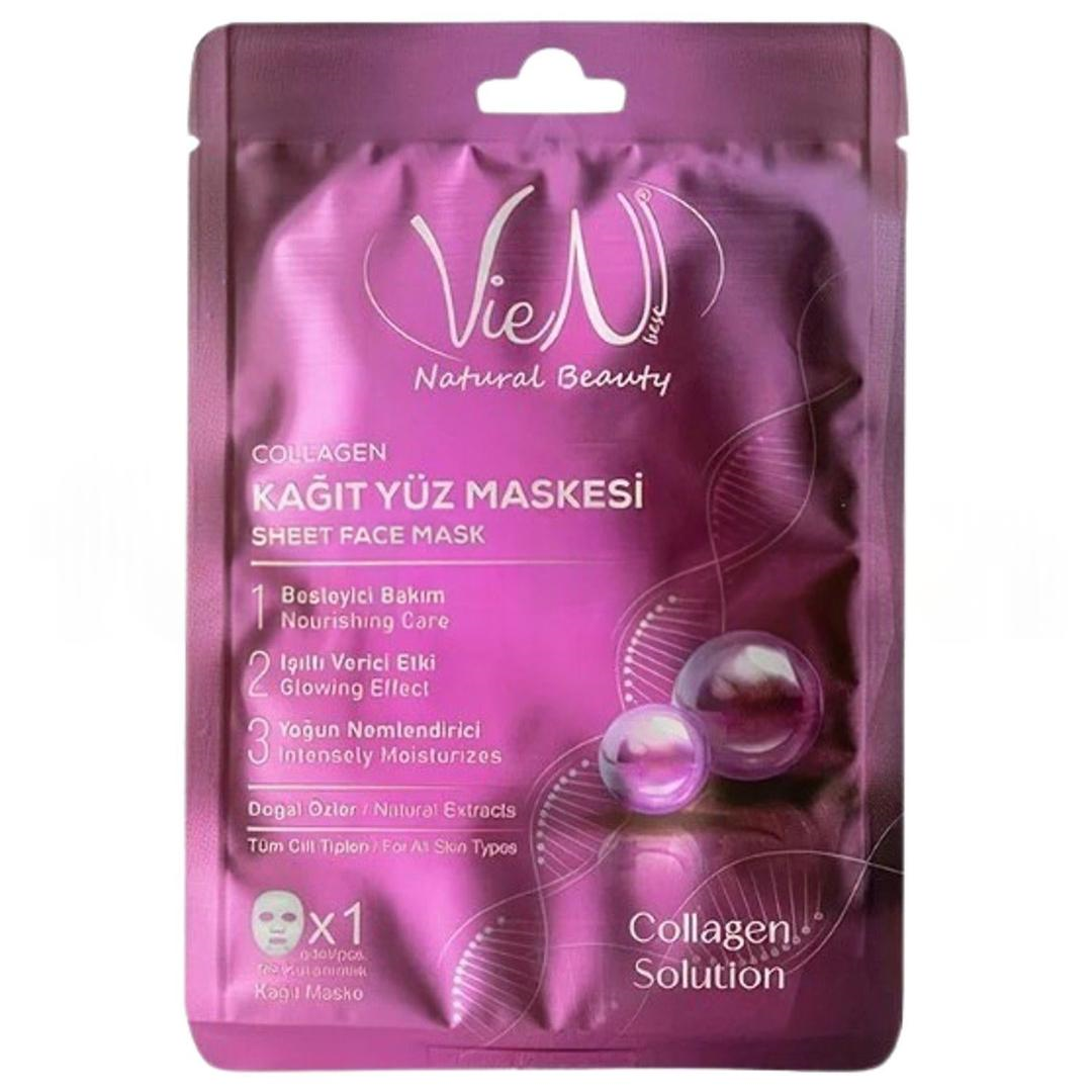 Vien Natural Beauty Kolajen Aktif İçerikli Tek Kullanımlık Yüz Bakım Maskesi