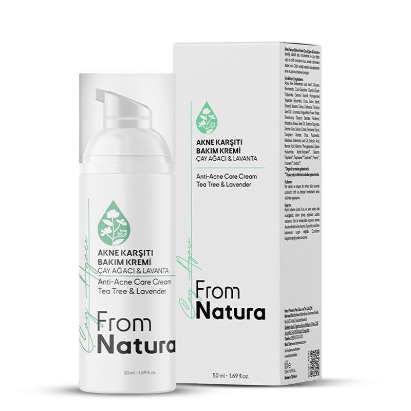 From Natura Çay Ağacı ve Lavanta Akne ve Siyah Nokta Karşıtı Bakım Kremi 50 ml