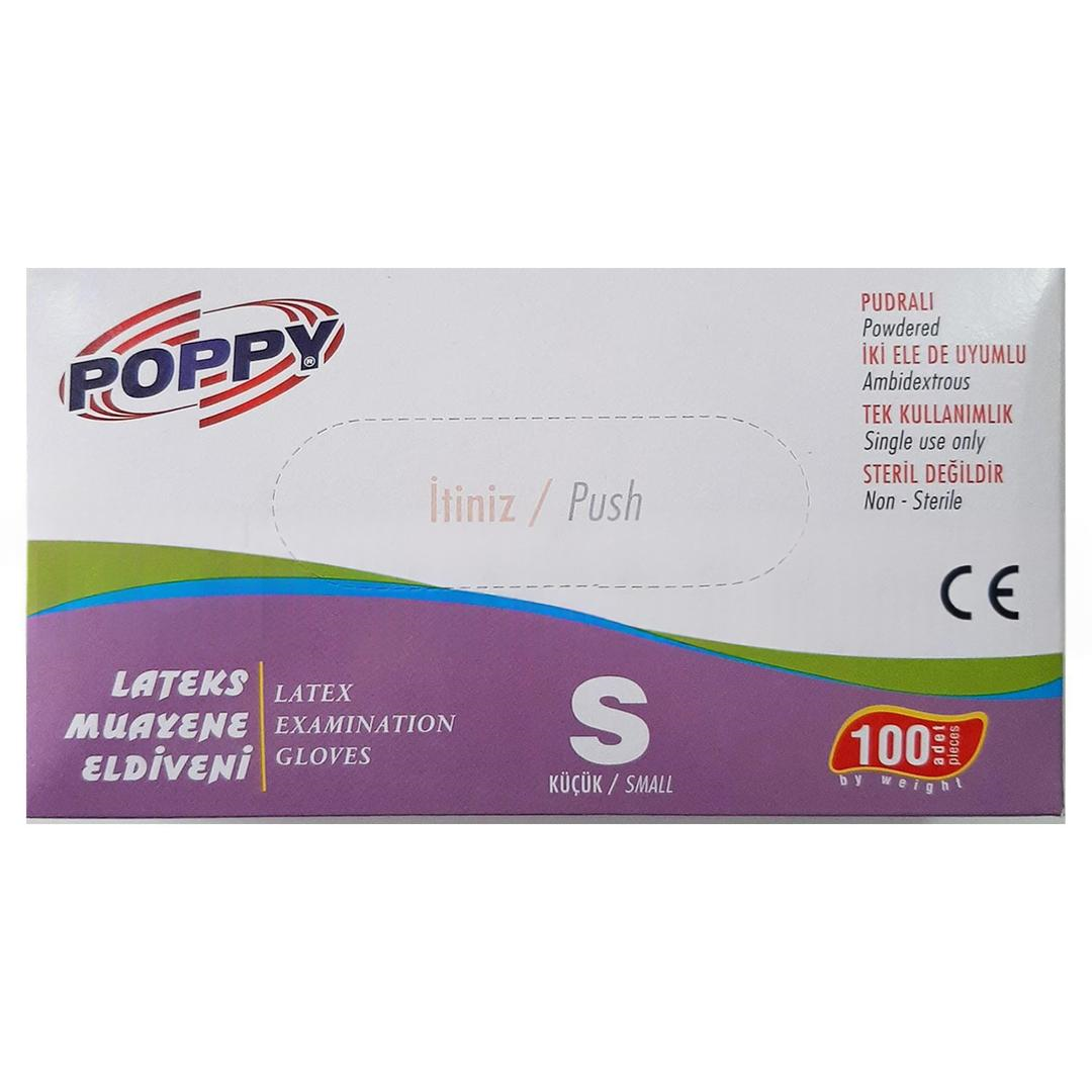 Poppy Lateks Muayene Eldiveni Pudralı Small 100'lü