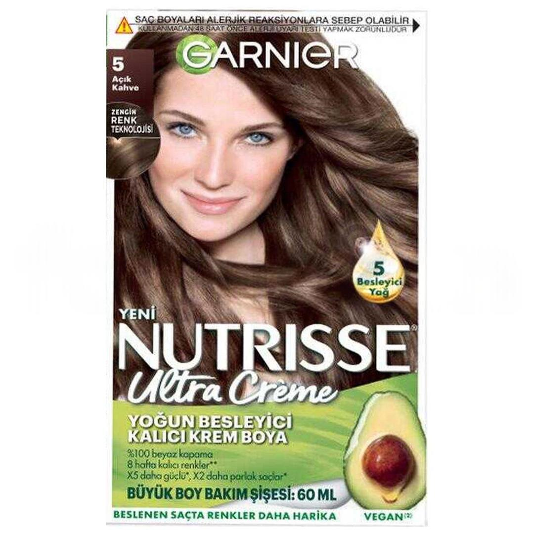 Garnier Nutrisse Yoğun Besleyici Kalıcı Krem Saç Boyası - Açık Kahverengi 5,0