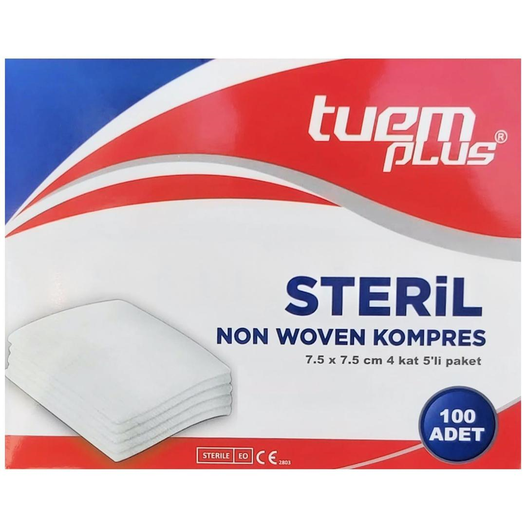 Tuemplus Steril NW 4 Kat 5'li Paket Spanç 7,5 x 7,5 cm 100'lü Kutu