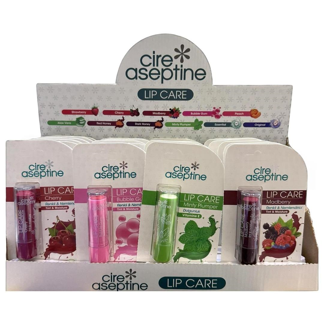 Cire Aseptine Lip Buble Gum Madberry Mint Cherry 4,5 gr - 24'lü Karton Stant
