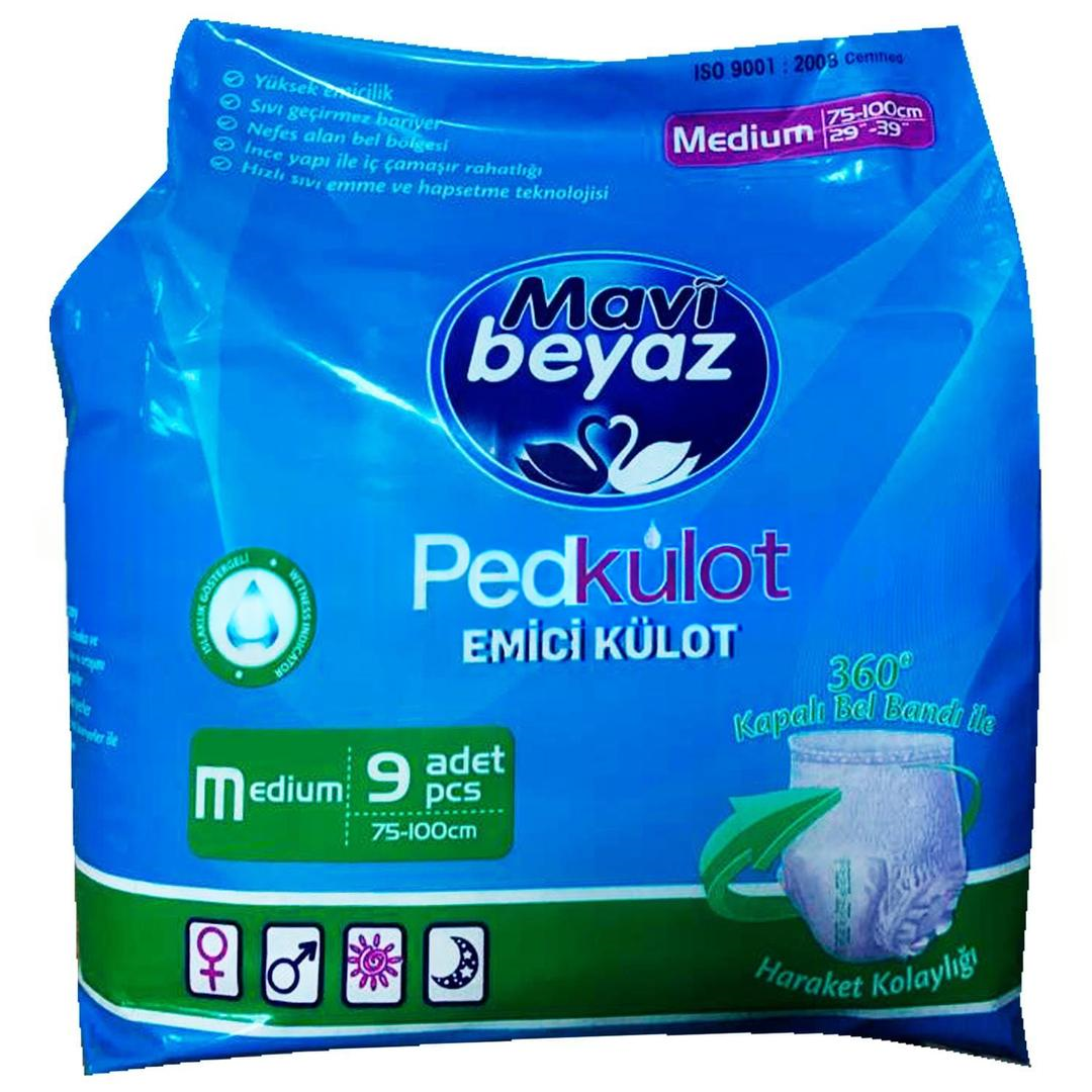 Mavi Beyaz Emici Külot Hasta Bezi Medium 9'lu