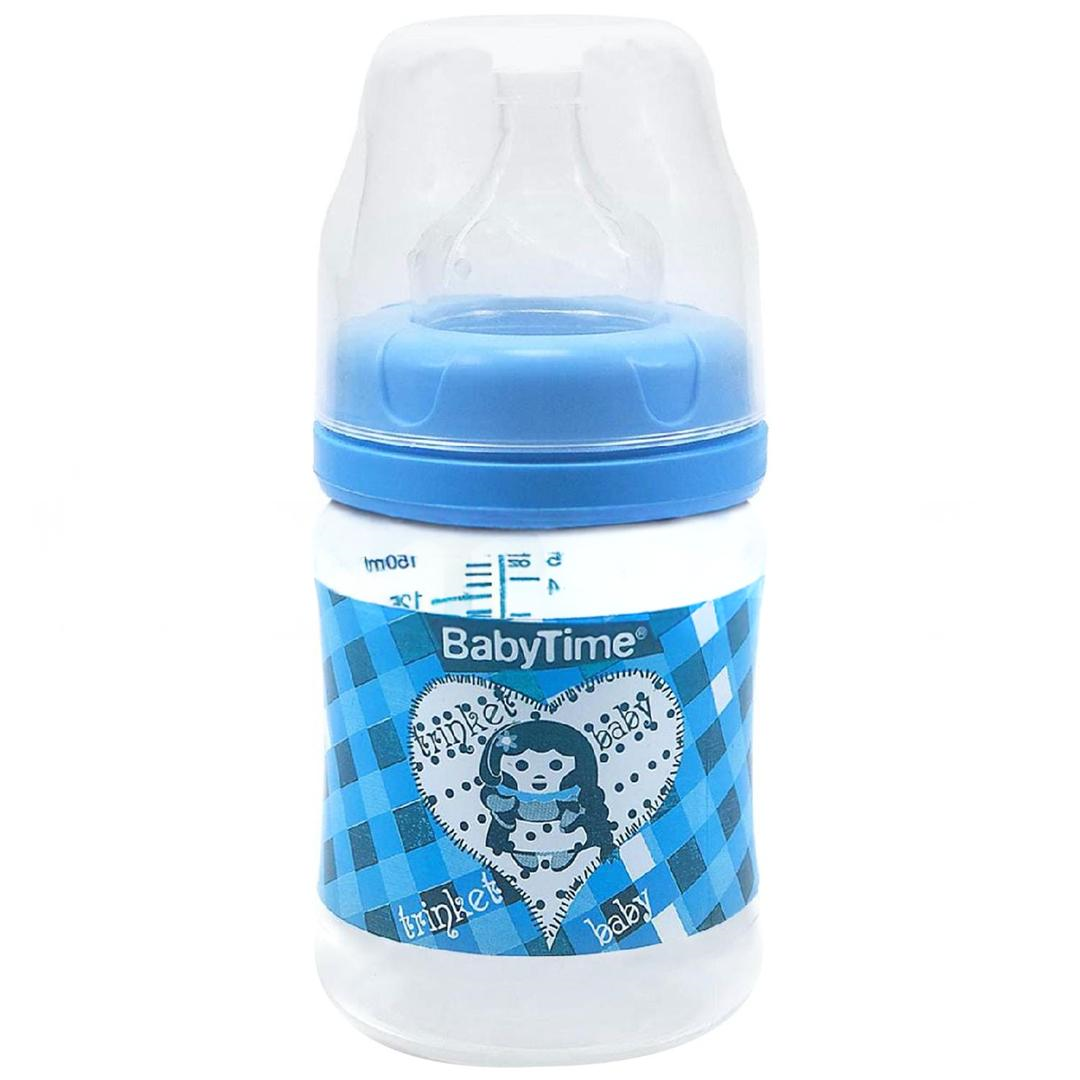 Baby Time BT076 Geniş Ağız Mavi PP Biberon 150 ml