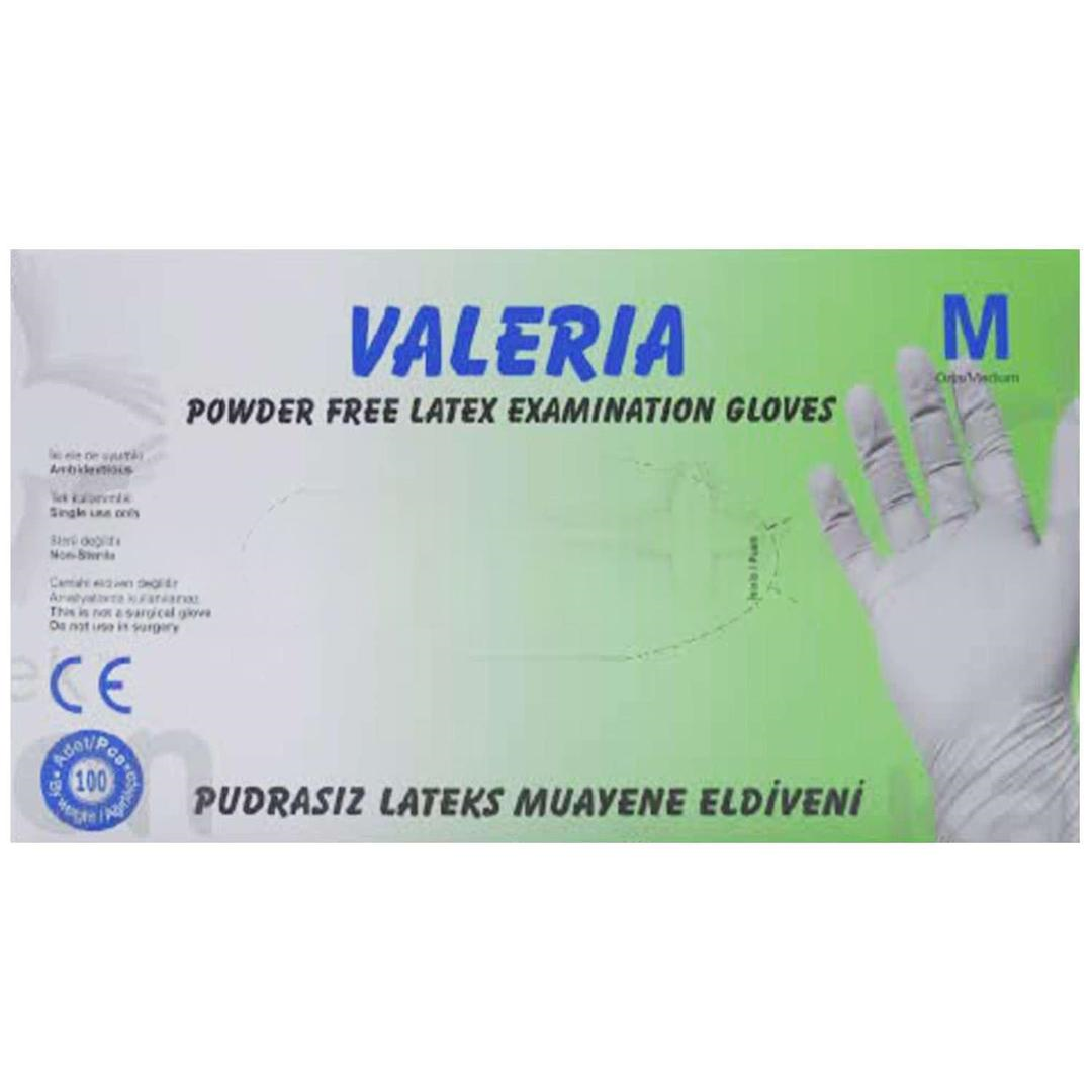Valeria Muayene Eldiveni Lateks Pudrasız Medium 100'lü