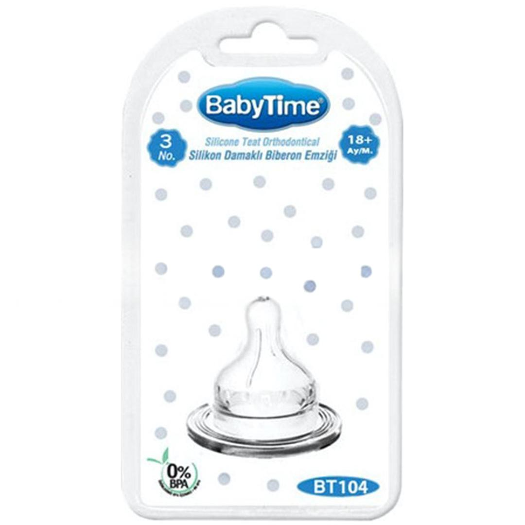 Baby Time BT104 Silikon Geniş Ağız Biberon Emziği No: 3