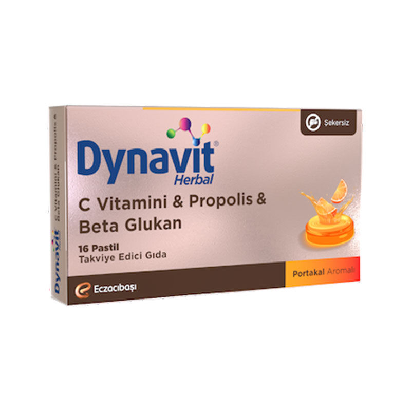 Eczacıbaşı Dynavit Herbal C Vitamini - Propolis ve Beta Glukan İçerikli Pastil 16 Adet