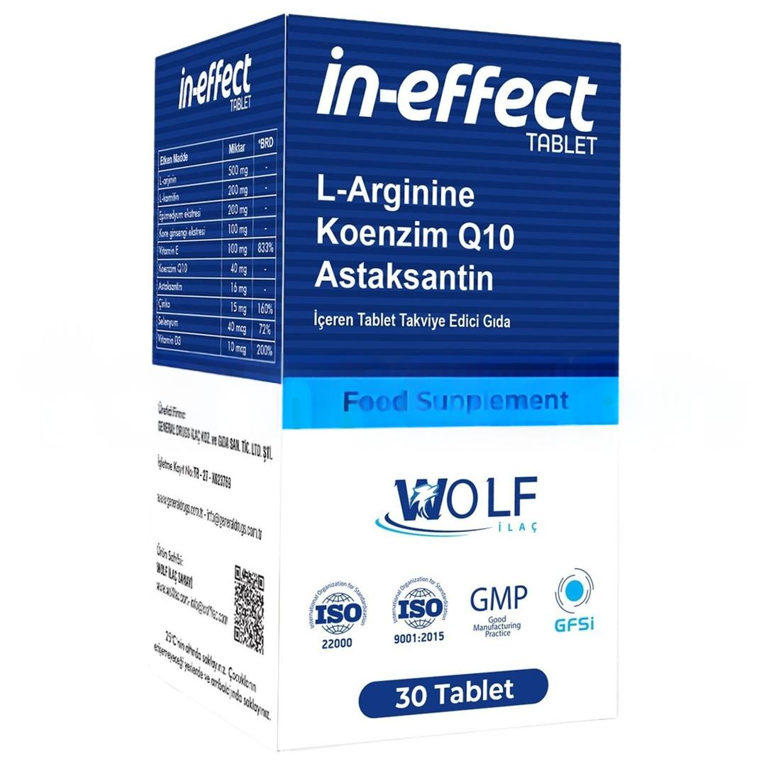 In-Effect Astaksantin L- Arginine Koenzim Q10 L- Carnitine Multivitamin 30 Tablet
