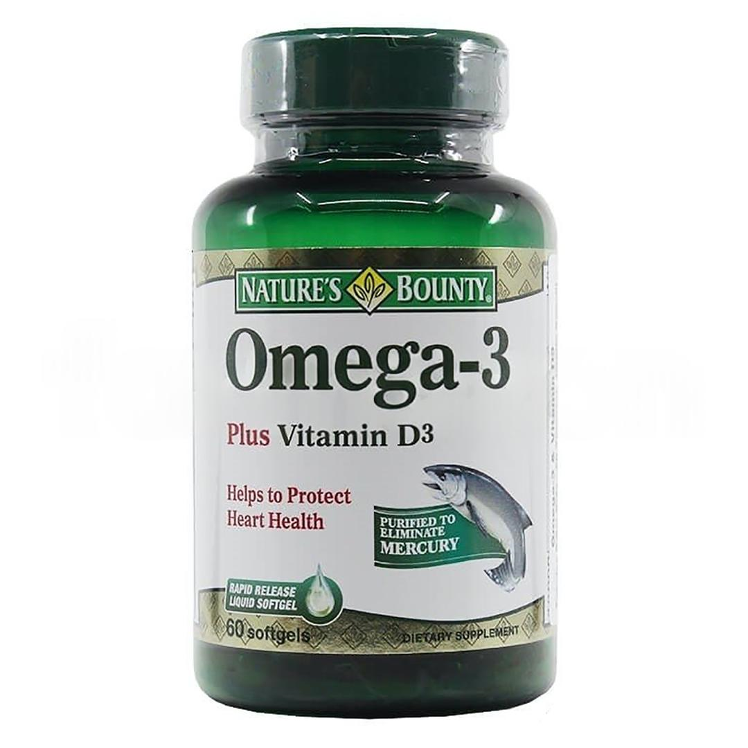 Nature's Bounty Omega-3 Plus Vitamin D3 60 Kapsül