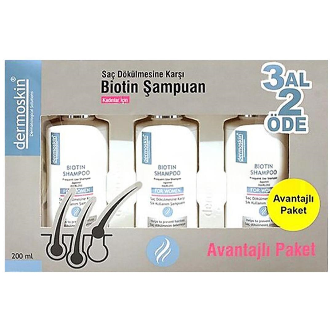 Dermoskin Biotin Şampuan Saç Dökülmesine Karşı Kadın 200 ml - 3 Al 2 Öde - Eski Ambalaj