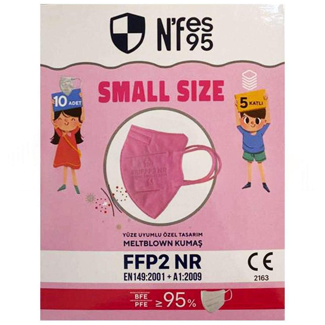Nefes FFP2 N95 5 Katlı Çocuk Pembe Koruyucu Maske 10'lu
