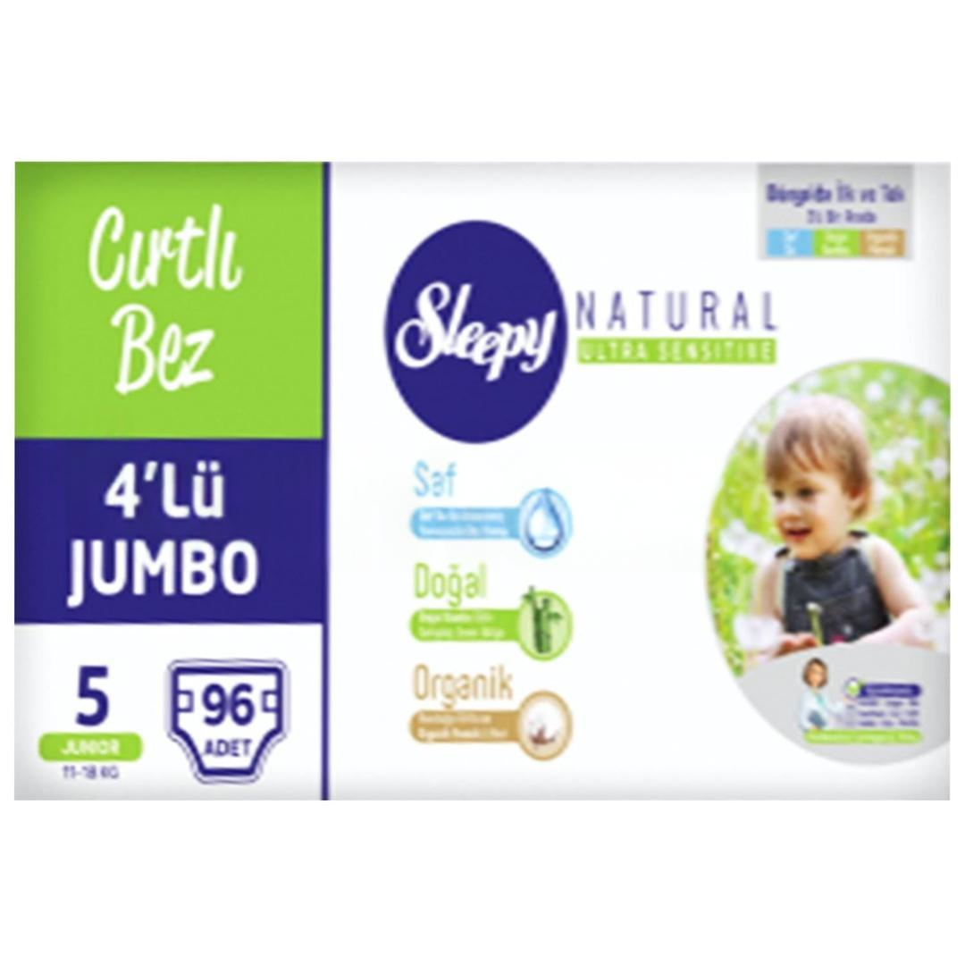 Sleepy Natural Bebek Bezi 4'lü Jumbo 5 Numara Junior 96 Adet
