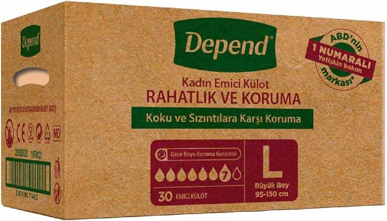 DEPEND MEDİKAL EMC KÜLOT KADIN L (30X1)