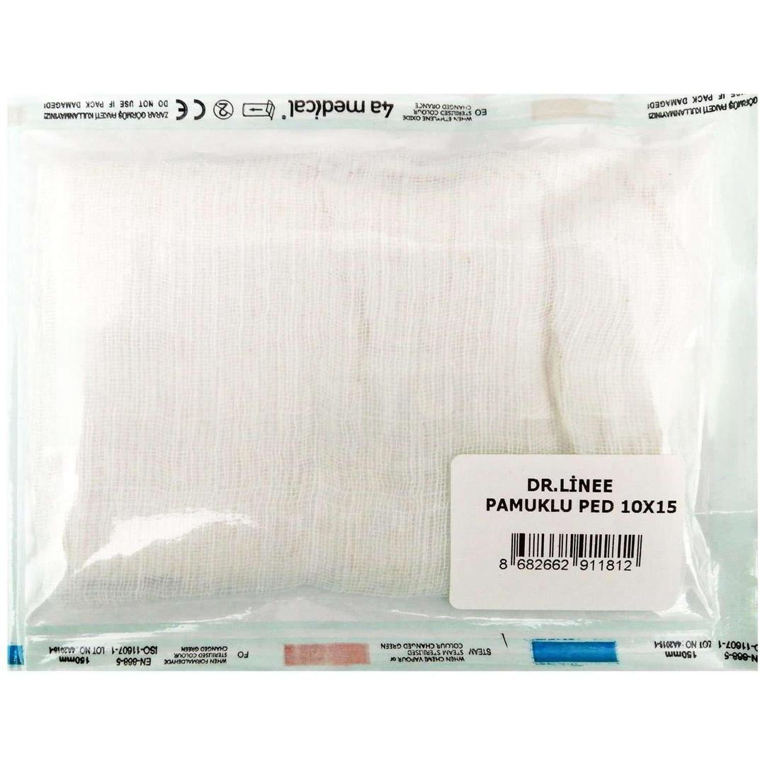 Dr. Linee Pamuklu Ped Nonsteril 10x15 cm Tekli