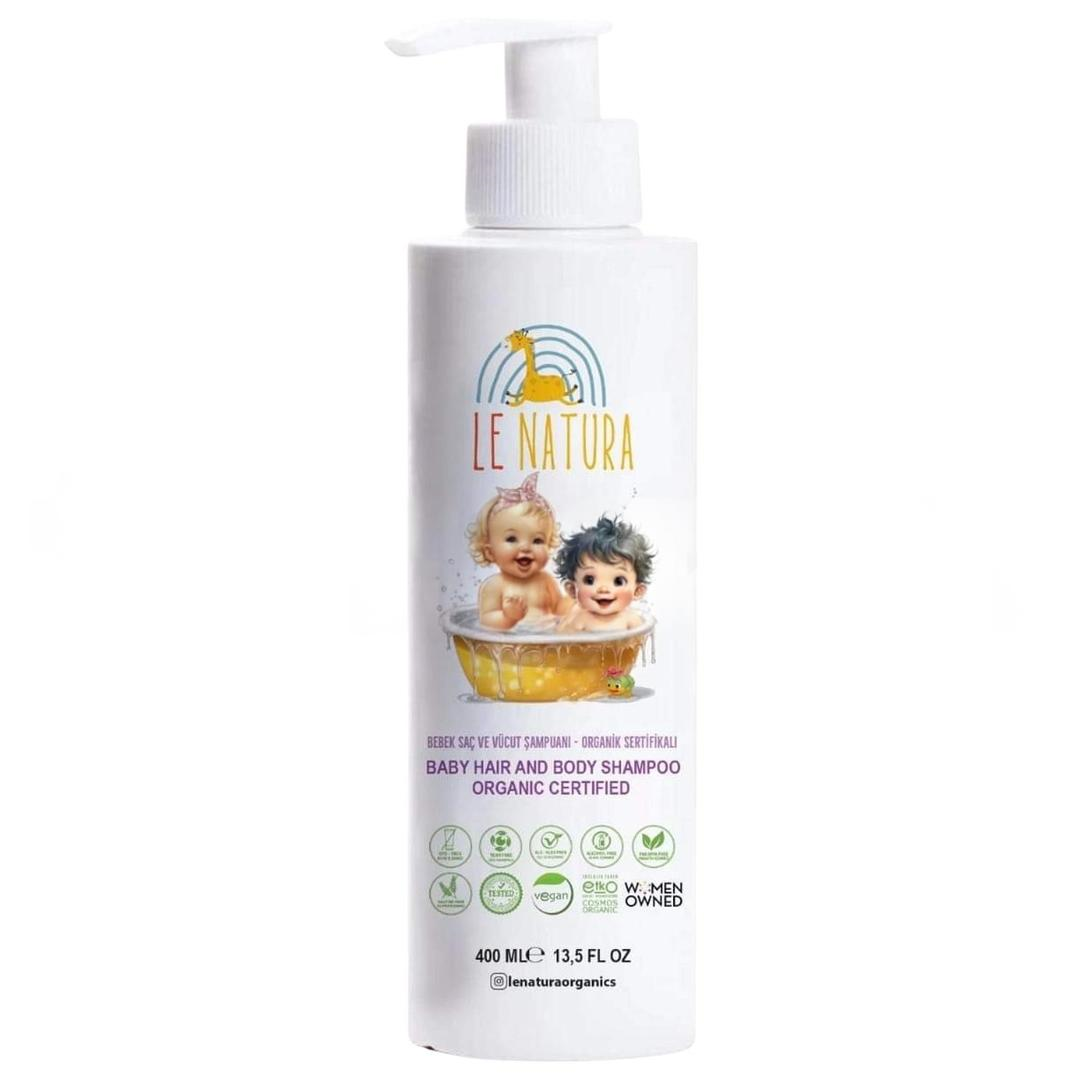 Le Natura Organik Vegan Sertifikalı Glütensiz Bebek Saç ve Vücut Şampuanı 400 ml