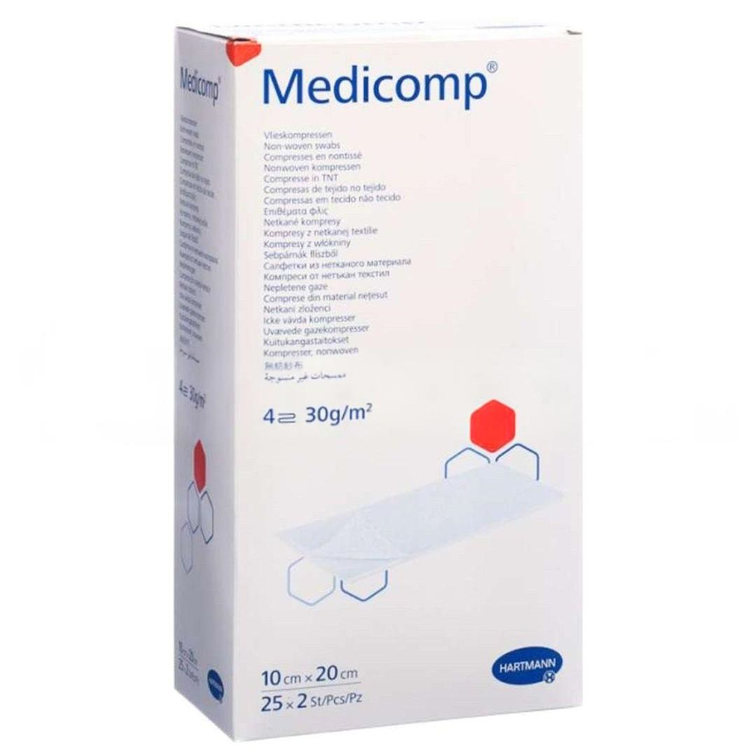 Medicomp Emici Tampon Nonwoven Steril 4 Katlı 10x20 cm 25'li 2 Adet