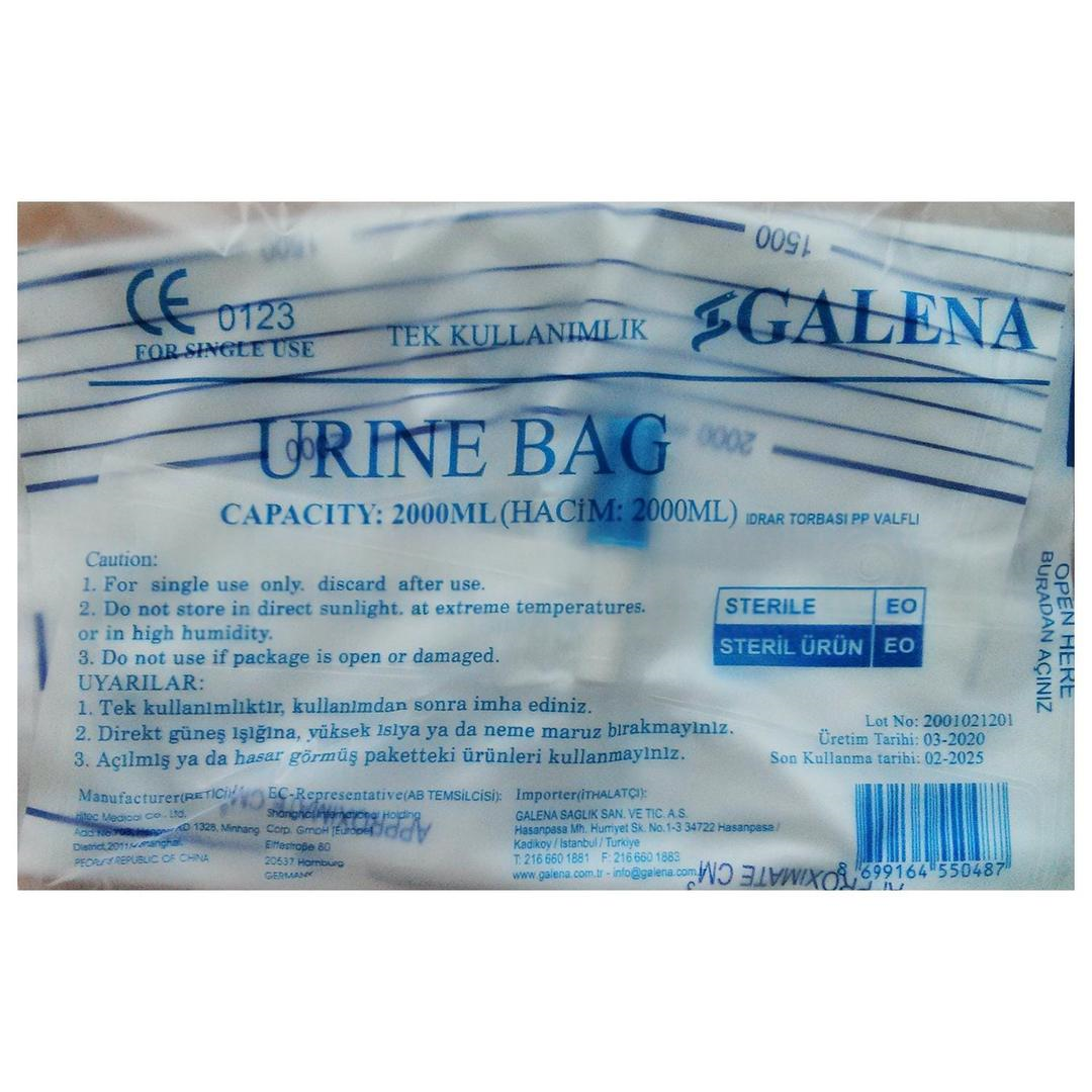 Galena Steril PP Musluklu İdrar Torbası 2 lt