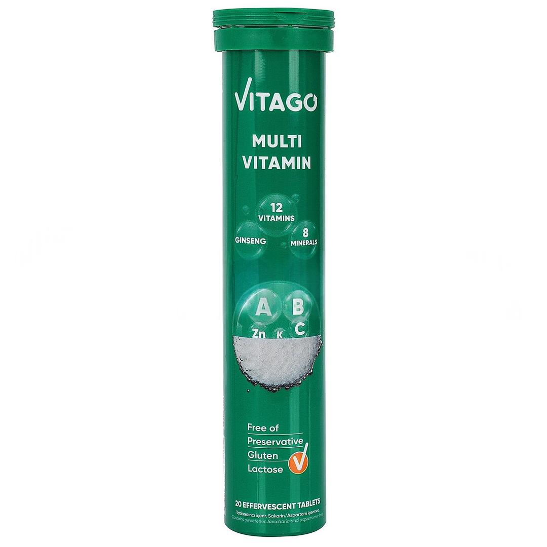 Vitago Multivitamin Multimineral İçeren Efervesan Tablet 20'li
