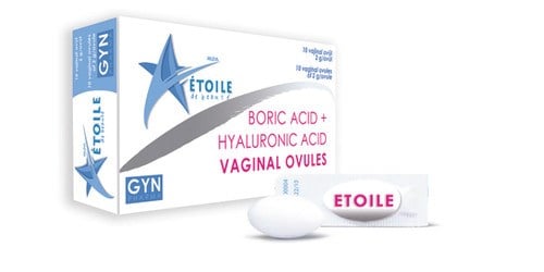 ETOILE 300MG BORIC ACID + HYALURONIC ACID VAGINAL OVULES 2/1