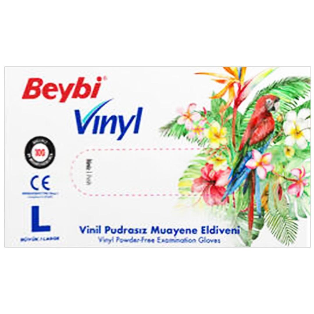 Beybi Pudrasız Vinil Muayene Eldiven Beyaz Large 100'lü