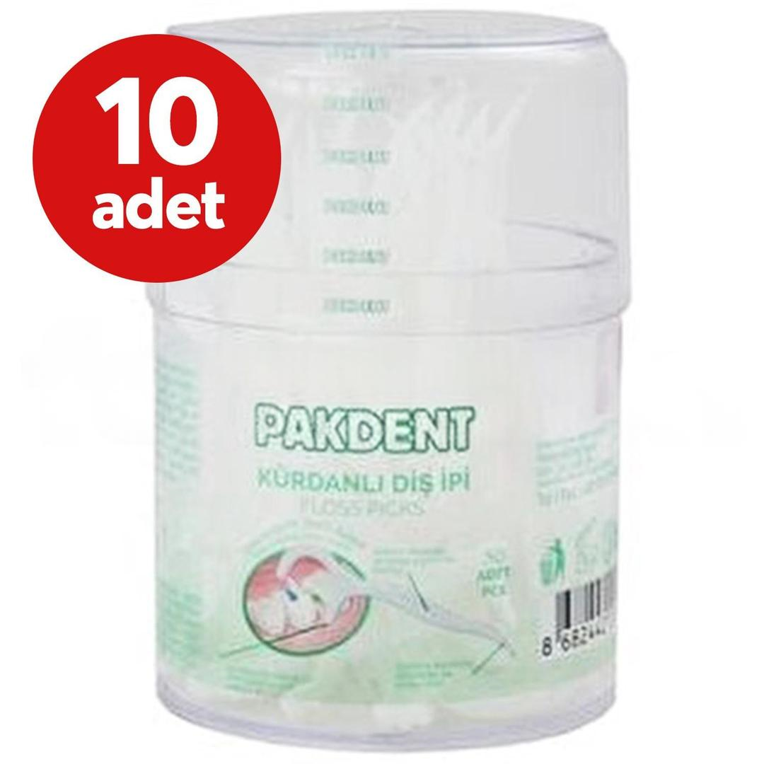 Pakdent Kürdanlı Diş İpi Silindir Kutu 50'li - 10 Adet