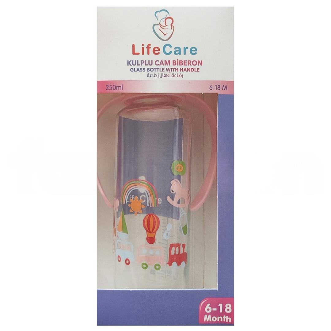 Life Care Kulplu Cam Biberon 250 ml Pembe