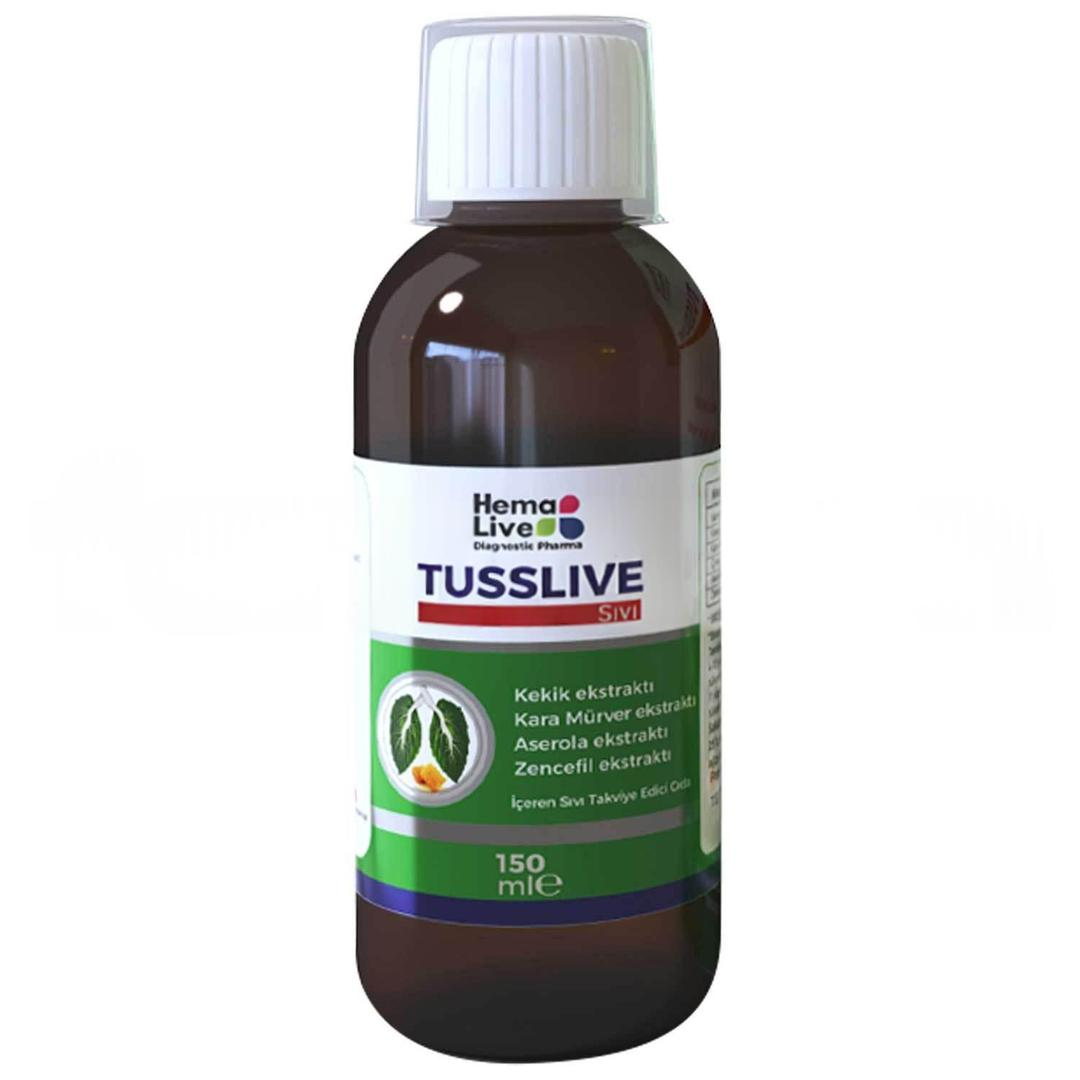 Hemalive Tusslive Kekik Kara Mürver Zencefil ve Aserola İçeren Sıvı Takviye Edici Gıda 150 ml