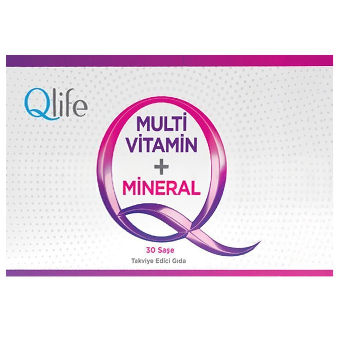 Qlife Multivitamin + Mineral Ahududu Aromalı 30 Saşe