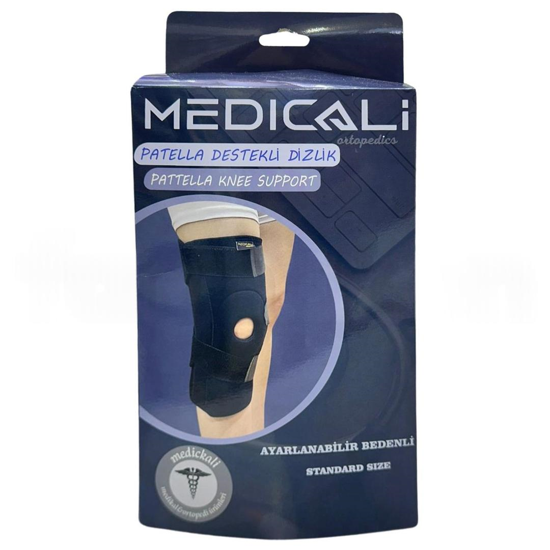 Medickali Ortopedik Patella Destekli Dizlik Silikonlu Bedensiz
