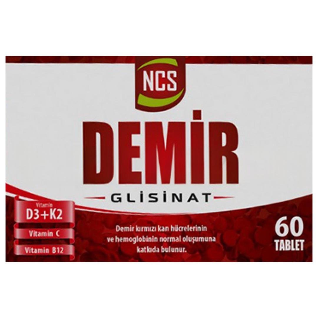 NCS Demir Glisinat Vitamin D3 K2 Folik Asit Complex Bisglisinat 60 Tablet