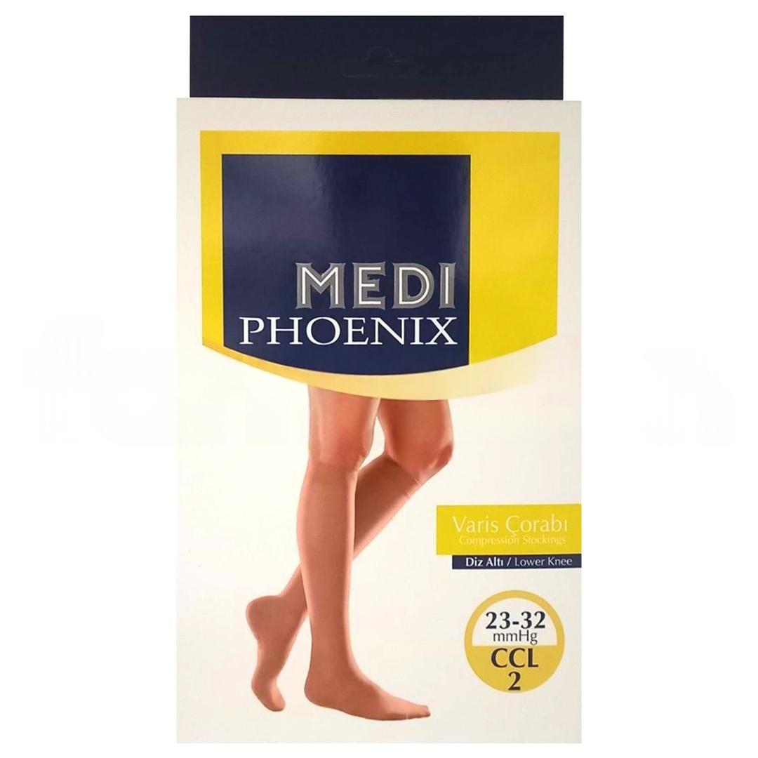 Mediphoenix CCL2 23-32 mmhg Diz Altı Açık Parmak Varis Çorabı No: 3 - Ten Rengi