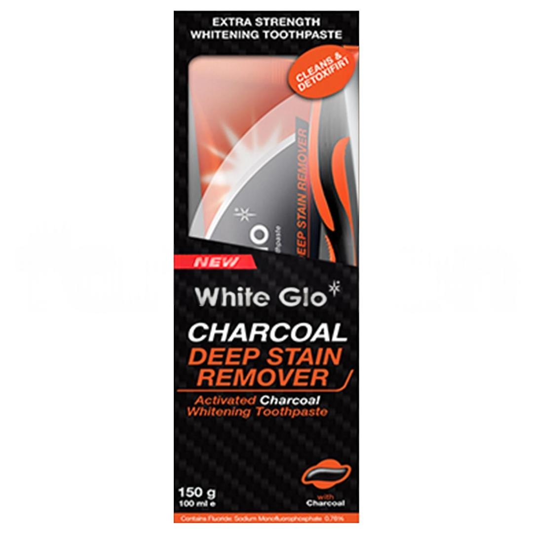 White Glo Charcoal Aktif Kömürlü & Leke Giderici Diş Macunu 150 gr + Diş Fırçası + Esnek Kürdan